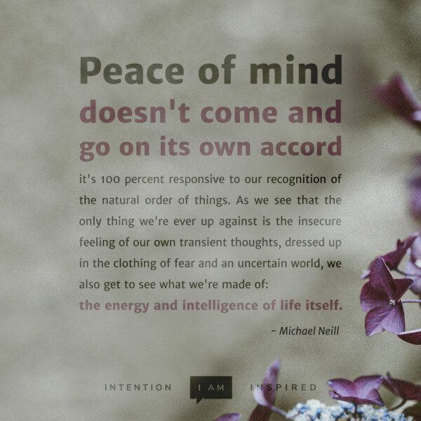 Peace of mind does come and go on its own accord. - Michael Neill