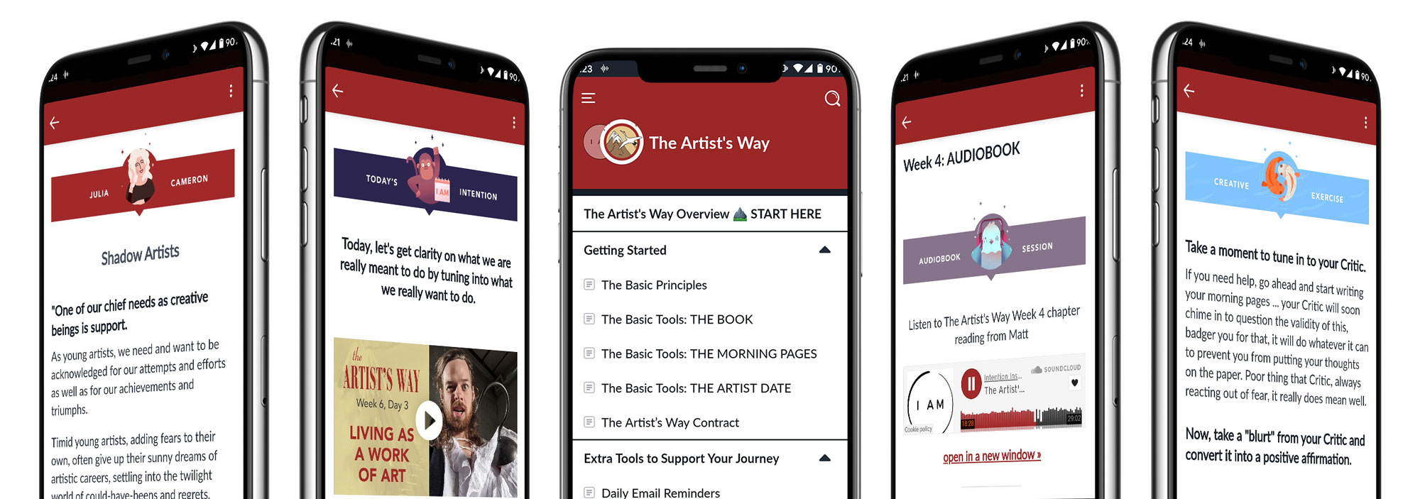 The Artist's Way Online Course Mobile App