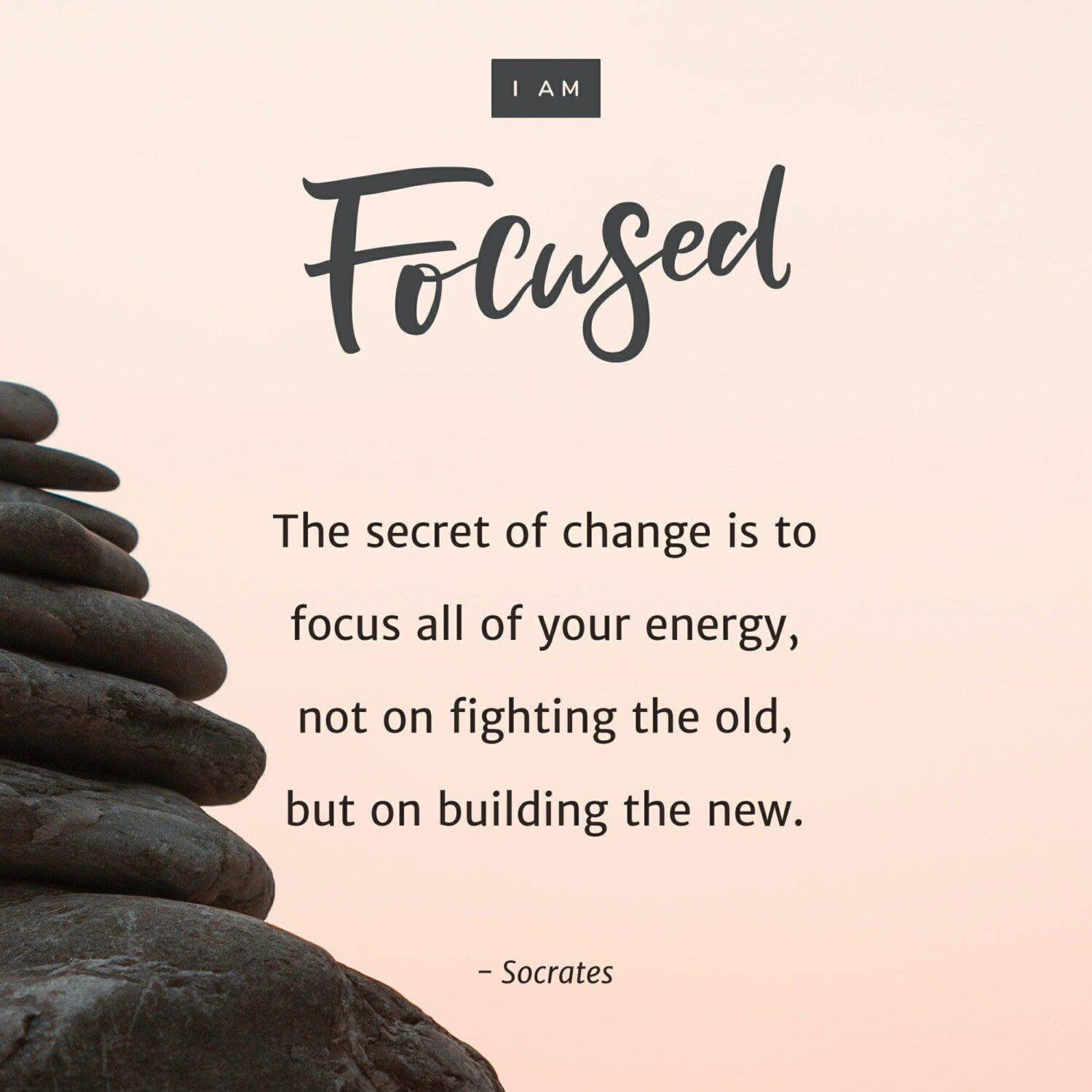 "The secret of change is to focus all of your energy, not on fighting the old, but on building the new." – Socrates